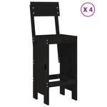 5 Piece Garden Bar Set Black Solid Wood Pine 3157803