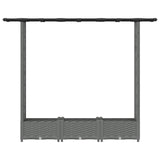 Raised Bed with Trellis and Roof Light Grey 164 x 40 x 123 cm 42032588