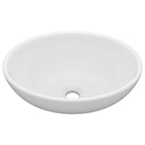 Luxury Basin Oval-shaped Matt White 40x33 cm Ceramic 146921