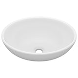 Luxury Basin Oval-shaped Matt White 40x33 cm Ceramic 146921