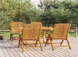 Reclining Garden Chair Set of 4 Teak Solid teak wood Medium 3154923