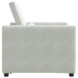 Pull out Sofa Bed Single Light grey 90 x 165 x 87 cm Velvet 42002697