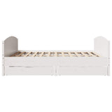 Bed Frame without Mattress White 200x200 cm Solid Wood Pine 3301777