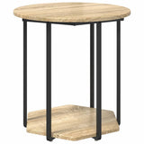 Side Table Set with Shelf 2 pcs Brown 869715