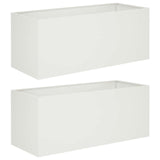 Garden Planter 2 pcs White 100 x 40 x 40 cm Cold-rolled Steel 8005249