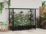 Raised Bed with Trellis and Roof Black 164 x 40 x 127 cm PP 3423113