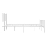 Metal Bed Frame without Mattress with Footboard White 120x200cm 350947