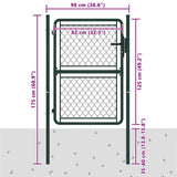 144404 Garden Gate Steel 100x125 cm Green
