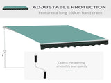 3x2.5 m Sun Shade Canopy Garden Patio Manual Retractable Awning Canopy-Dark Green T3398P310345