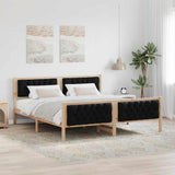 Bed Frame with Headboard Black 160 x 200 cm Solid Pine Wood 3394280