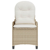 Recliner Chair with Cushion Beige 56 x 66 x 95 cm Poly Rattan 42003420