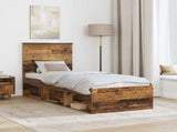 Bed Frame with Headboard Old Wood 75 x 190 cm Solid Pine Wood 3411080