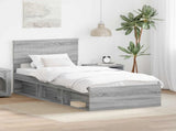 Bed Frame Grey Sonoma 90 x 190 cm Solid Pine Wood 3410659