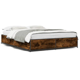 Bed Frame without Mattress Smoked Oak 140x200 cm 3279844