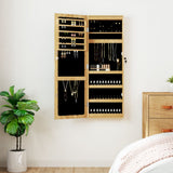 Mirror Jewellery Cabinet with LED Lights Wall Mounted 353246
