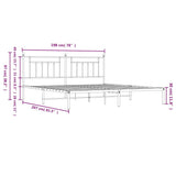 Bed Frame Black Powder-Coated Steel Double Bed Frame 353543
