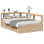 ZNTS Bookcase Bed without Mattress 135x190cm Solid Wood Pine 3324475