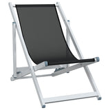 Beach Chair Set of 2 Black Aluminium, Textilene Compact 360168