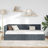 Corner Bed Frame with Headboard Dark Grey 90 cm x 200 cm Velvet 42016308