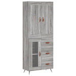 Highboard Grey Sonoma 69.5x34x180 cm Engineered Wood 3199919