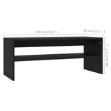 800127 Coffee Table Black 100x40x40 cm Engineered Wood
