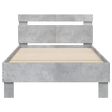 ZNTS Bed Frame with Headboard Concrete Grey 100x200 cm Engineered wood 838529