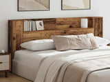 Storage Headboard with LED Old Wood 160 cm Engineered Wood 8009446