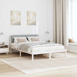 Bed frame White and light grey 135 x 190 cm Solid pine wood 878693