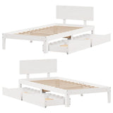 Bed Frame with Drawers without Mattress White 90x190 cm Single 3301971