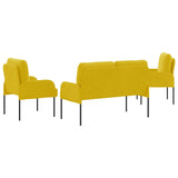 Sofa Sets with Cushion 3 pcs Yellow 115 x 56 x 80 cm Plywood 3406223