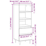 Highboard White 40x36x110 cm Engineered Wood 831508