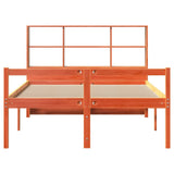 Bookcase Bed without Mattress Wax Brown 135x190 cm Double Solid Wood 3322029