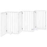 Dog Gate with Door Foldable 6 Panels White 300 cm Poplar Wood 352183