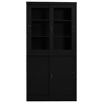 Office Cabinet with Sliding Door Black 90x40x180 cm Steel 335964