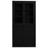 Office Cabinet with Sliding Door Black 90x40x180 cm Steel 335964