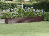 Garden Raised Bed Galvanised Steel 224x40x36 cm Brown 318875