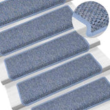 ZNTS Stair Mats Self-adhesive Sisal-Look 30 pcs 65x21x4 cm Blue 3365886