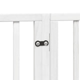 Dog Gate with Door Foldable 6 Panels White 300 cm Poplar Wood 352183