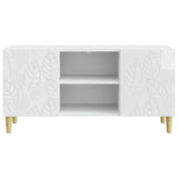 TV Cabinet 102 x 34.5 x 50 cm High Gloss White Engineered Wood 895159