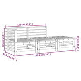 ZNTS 3 Piece Garden Lounge Set Black Solid Wood Pine 825650