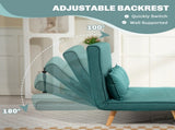 Two-Seater Linen-Look Sofa Bed - Green T3398P377859