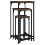 ZNTS Nesting Side Tables 3 pcs Brown Oak Engineered Wood 838942