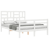 Bed Frame without Mattress White Small Double Solid Wood 3194867