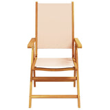 Garden Chairs 2 pcs Beige Solid Wood Acacia and Fabric 367660