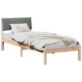 Bed frame Brown and dark grey 80 x 200 cm Solid pine wood 878570