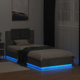 ZNTS Bed Frame with LED without Mattress Concrete Grey 90x200 cm 3210034