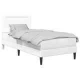 Bed Frame with LED Strip Lights White 90 x 190 cm Faux Leather 42028038