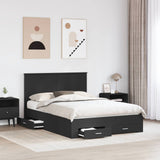 Bed Frame with Headboard Black 140 x 200 cm Engineered Wood 3409650