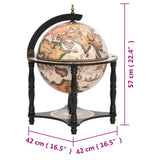 Globe Bar Wine Stand Black Solid Wood Eucalyptus 343474