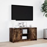 TV Cabinet with LED Smoked Oak 100x34x50 cm Engineered Wood 852191